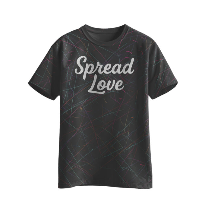 Spread Love Splash Tee- Black - Image 1